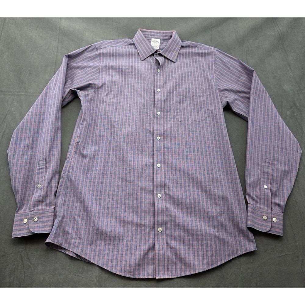Brooks Brothers Regent 1818 Dress Shirt Men's 16 6/7 Red Blue Check Button‎ Up